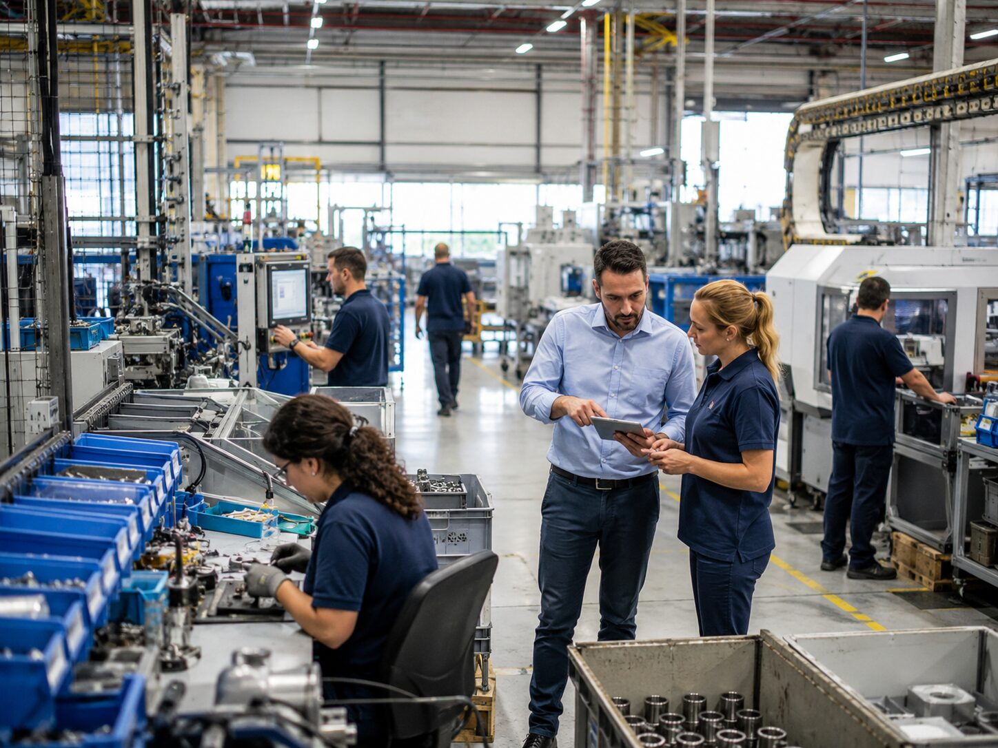 Proceso productivo en una instalación industrial