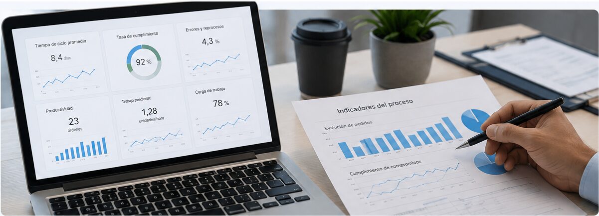 Análisis de indicadores de rendimiento de un proceso